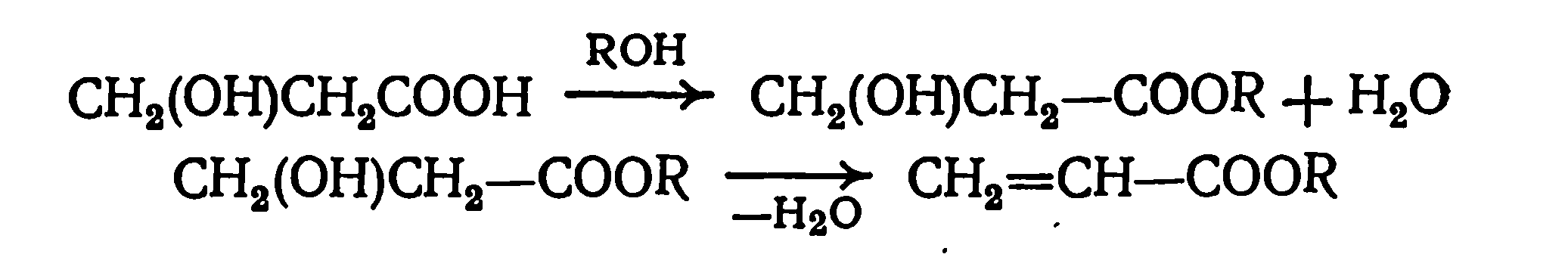 этерификация метакриловой кислоты спиртом и дегидратация эфира гидракриловой кислоты